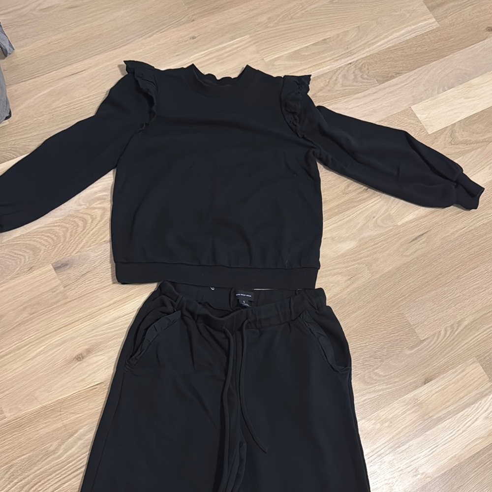 Ralph Lauren Double RL Black Crew Neck Top